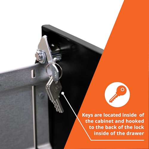 NuSparc Mobile 3 Drawer Locking Filing Cabinet | Pre-Assembled Steel Construction | Space-Saving Design is Perfect for Home and Small Office | Letter-Size | Assembled in North America