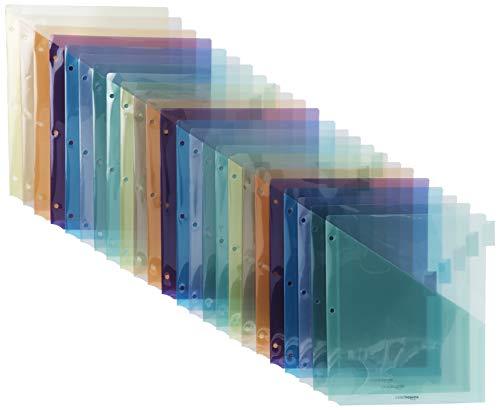 Amazon Basics Tab Dividers for 3 Ring Binder, Two Pocket, Letter Size, 36 Count, Multicolor