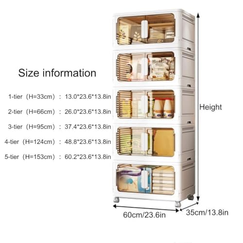NQRTGFB Multi-Level Stackable Storage Bins with Wheels, Modular Locker Organizer(48.8 * 23.6 * 13.8in)