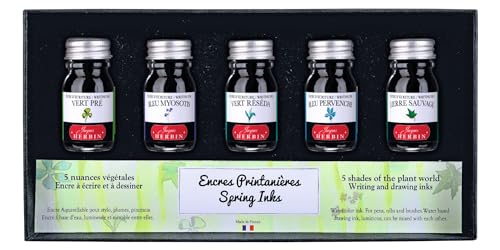 Herbin 18501T 10 ml Spring Ink Box Set - Assorted Colours (Pack of 5)