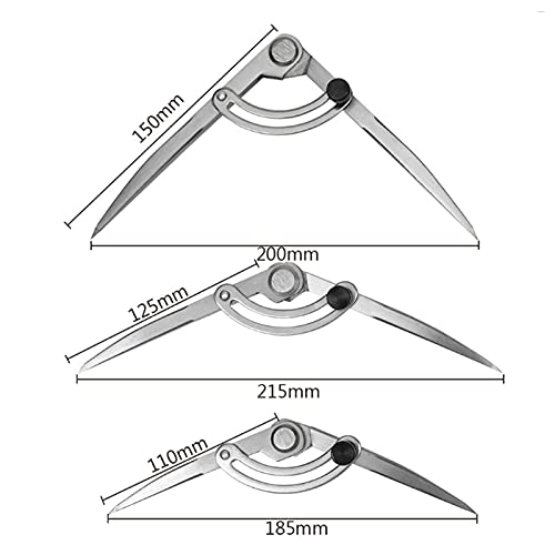 TXGJWRA Compasses Spacing Compass Adjustable Leather Craft Rotating Math Geometry Set with Lock Precision Stationery Durable for School Student Measuring Tools,125Mm (150mm)