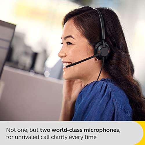 Jabra Engage 40 Wired Mono Headset - Noise-Cancelling 2-Mic Technology and USB-A Cable, Ultra-Lightweight - Works with All Leading Unified Communications Platforms Such As Zoom, Unify - Black