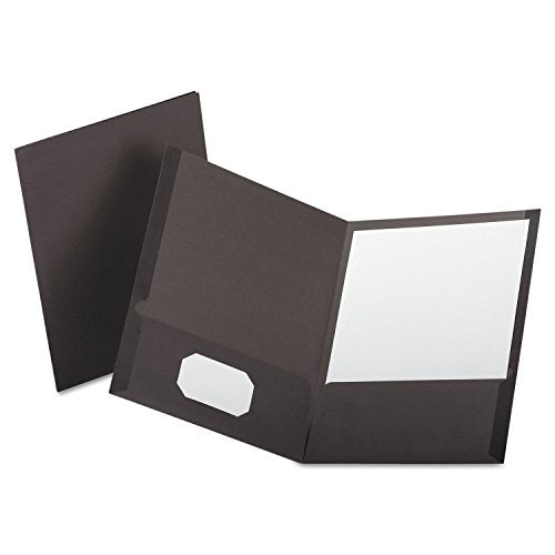 Oxford 53405 Linen Finish Twin Pocket Folders, Letter, Gray, 25/Box