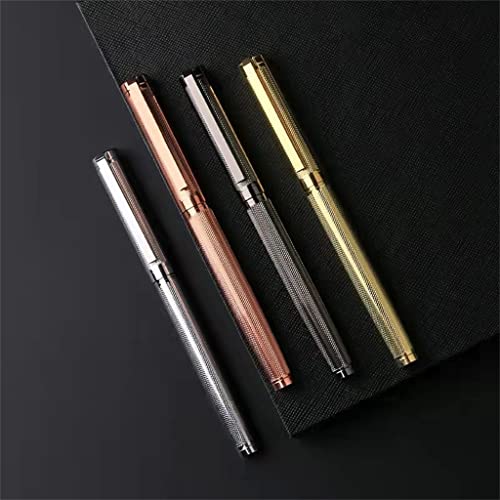 YNBJIL Silver Clip Metal Fountain Pen Office Business Writing Calligraphy Pens Ink Pens Stationery School(E)