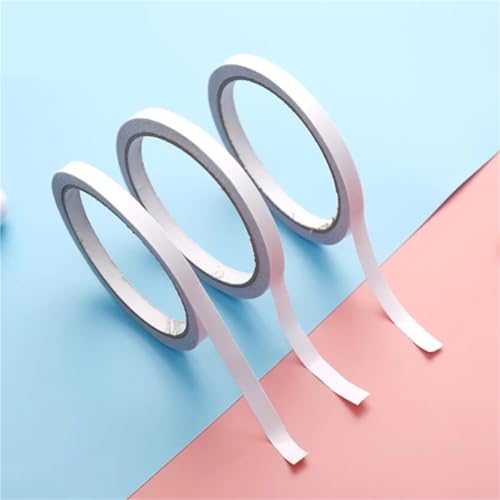 Xuanqiu Whiteboard Tape 6Pcs 10M Super Strong Double Faced Powerful Hand Tearing Adhesive Tape for Mounting Fixing Pad Sticky Paper Sided(10mm)