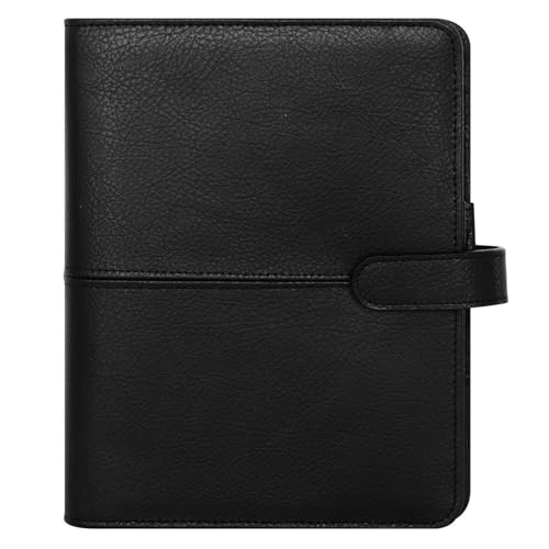 FranklinCovey - Anna Ring-Bound Binder for FranklinCovey Planners | Leather with Snap Closure (Classic, Onyx)