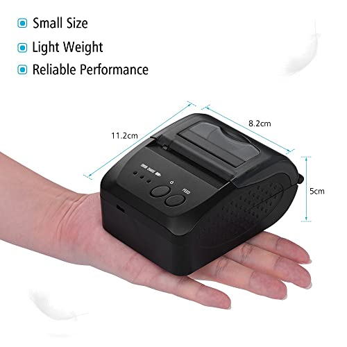 HBCDAAQ Portable Mini Direct Thermal Printer Thermal POS Receipt Printer with 2000mAh Battery USB/BT Mobile Printer