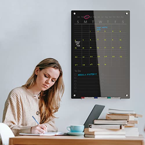 Audio-Visual Direct Magnetic Weekly Planner Dry-Erase Board for Wall - 24" x 36" - (to Do List, Black)
