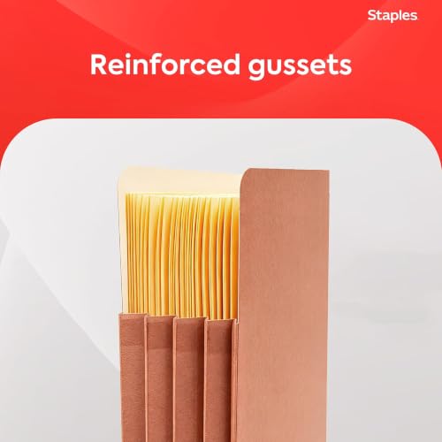 Staples Reinforced File Pockets, Letter Size, 3.5 In Expansion, 25/Pk