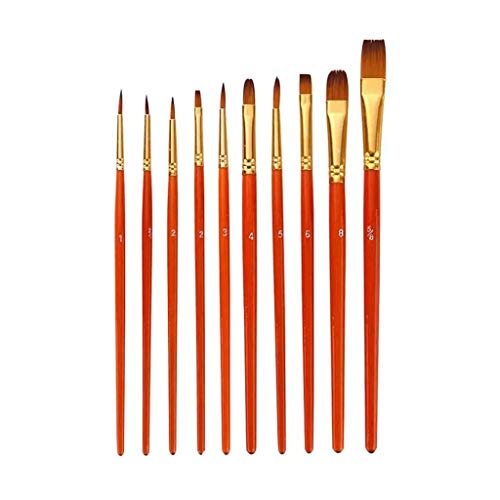 HBJWOV Nylon Wool Paint Brushes Wood Handle Oil Painting Brush Gouache Acrylic Oil Painting Brush for Students Artists Use