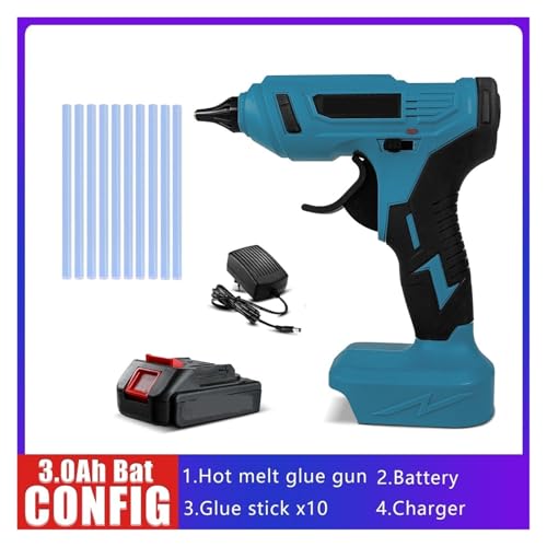LIBODD Hot Glue Gun Handmade Wireless Hot Melt Glue Gun Rechargeable Hot Melt Glue Gun Electric Glue Gun Household Hot Melt Stick Adhesive for DIY Arts, Crafts and Quick Repairs(1x3.0Ah Battery)