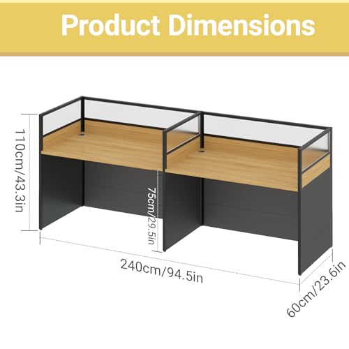 STLWR Office Cubicle Desk with Privacy Partition
