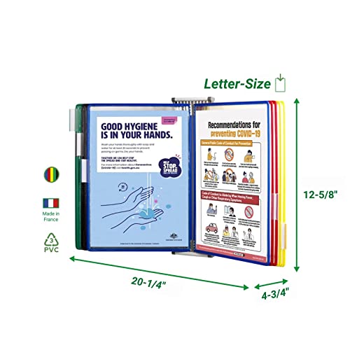 ECOLFE Wall Mounted File Holder, Catalog Display Rack, 10 Double-Sided Panels Wall Reference System - 20 Sheet Capacity Deluxe Catalog Display Racks - Letter-Size