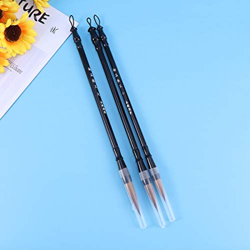 Chinese Caligraphy Brush, 3pcs Japanese Brush janpaness Calligraphy Brush Chinese Painting Brush Watercolor Ink Hair Writing Brush Kanji Art Brush Calligraphy Ink Vintage Fountain Pen Student