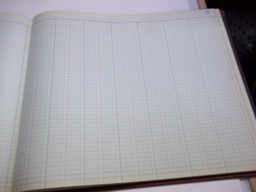 National, 58-164, End Bound Columnar Book, 20 Columns, Divided (Split Page), 76 Pages, 44 Lines