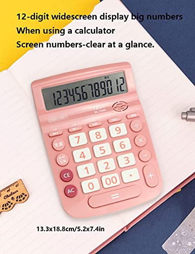 Creative Desktop Calculator,12-Digit Large-Screen Button Sensitive Pink Basic Version,Battery-Powered,Office,Financial Students Gift (Color : Blue)