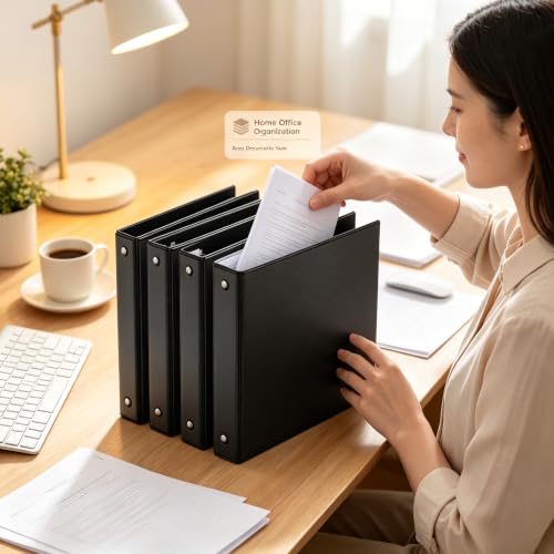 1 Inch Binders 3 Ring 10 Pack Bulk, PVC-Free Clear View 1" Binders