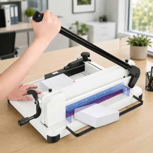 12 Inch Heavy Duty Paper Cutter, 400 Sheet Guillotine Trimmer for A4 PVC