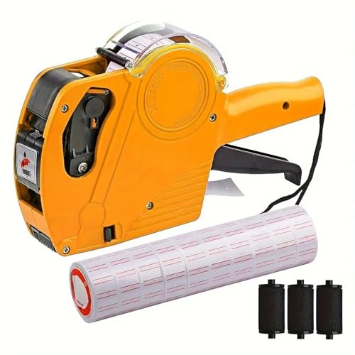 tag Gun with Labels Kit Label Maker Numerical Pricing Gun Kit for Office Retail Shop Grocery Store Organization Marking(1YP10Paper3refill)