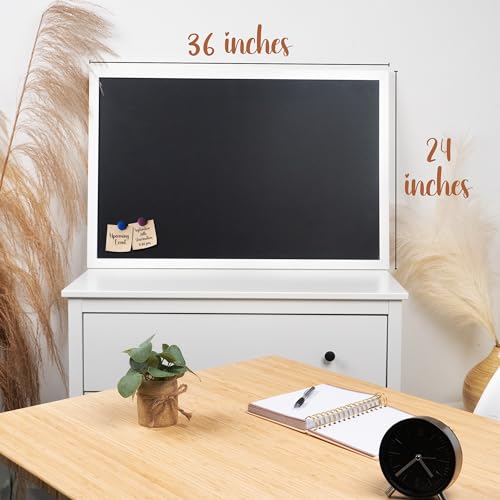 Loddie Doddie Magnetic Chalkboard, Magnetic Board for Wall, 36 x 24, White