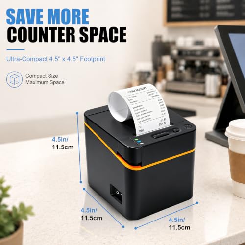 MR.BOSS 2" 1/4 Cloud Thermal Receipt Printer for iOS Sharepay iPOS Software Cash Register Printer iPad iPhone WiFi USB Bluetooth Connection for Supermarket Restaurant Retail