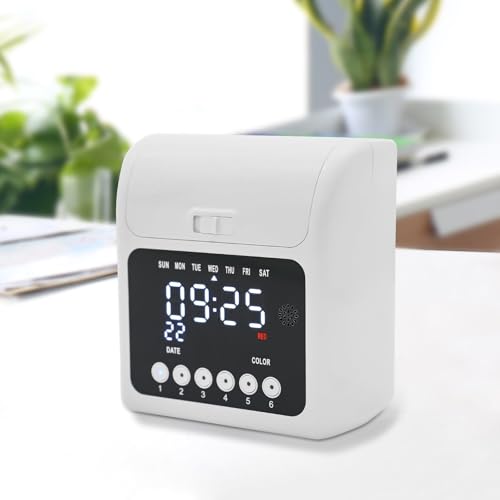trggvvrt Calculating Time Clock Bundle with 50 Cards, Employee Attendance Clock Punch Card Machine, Small Business Punch Pack Bundle W/ 1 Ribbon