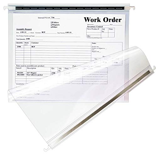 Store SMART - Clear Hanging File Folder with Two Sturdy Metal rods - 50 Pack - RHF231C-50