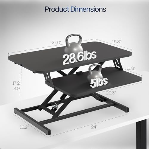 VIVO Black 28 in Standing Desk Converter, DESK-V028S