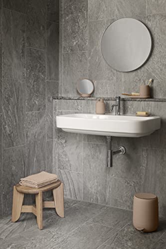 blomus SONO Bathroom Soft-Close Step Trash Can – 0.8 Gallon Soft Touch Wastebasket - Modern Design - Tan
