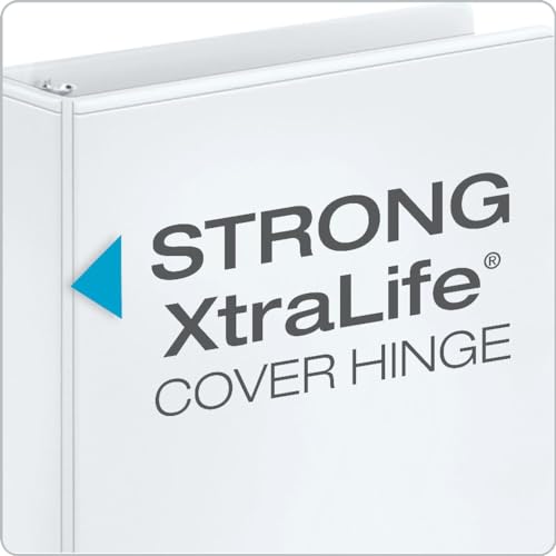Cardinal Performer 3-Ring Binders, 3", Non-Locking Slant-D Rings, 725-Sheet Capacity, ClearVue Presentation, Non-Stick, PVC-Free, White, 4-Pack (27600)