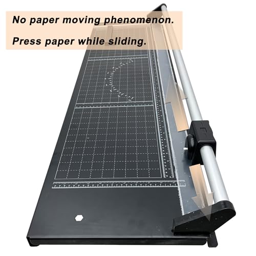 HQHAOTWU Paper Cutter Rotary Paper Trimmer with Sliding Blade Portable Paper Slicer Cutter 36" Craft Paper Cutter Manual Paper Cutting Tool with Clear Angle Line for Cutting Label Paper Film Photo