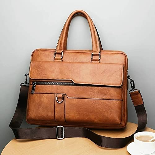 UOHLCX HBJWOV Men's Business Briefcases PU Leather Shoulder Messenger Bags Travel Handbag Male Laptop Bag
