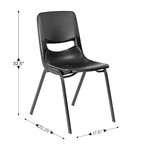 Flash Furniture Hercules Flex Comfort Classroom Stack Chair, Black