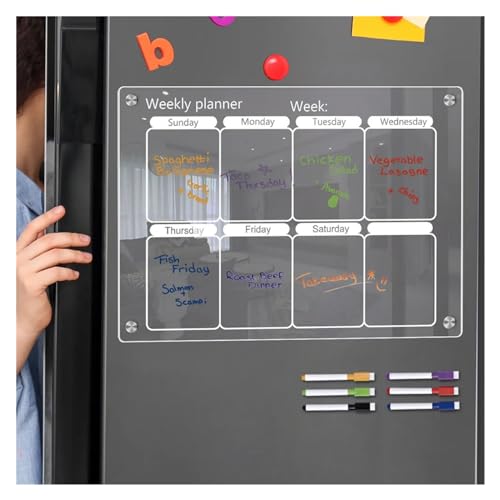 Magnetic Board Calendar Fridge Weekly Planner Refrigerator Board