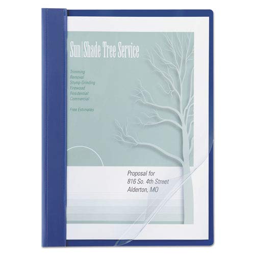 Acco Vinyl Report Cover - Letter - 8.5" x 11" - 1 Fastener - 100 Sheet x 0.5" Capacity - 10 / Pack - Clear, Blue