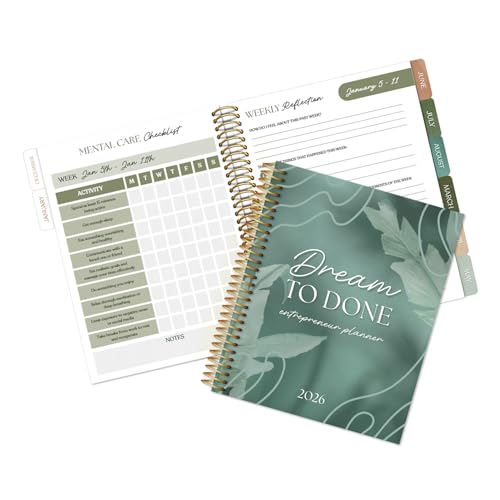 Dream to Done 2026 Entrepreneur Planner: 8.5 x 11, Heather Marianna, Spiral Bound