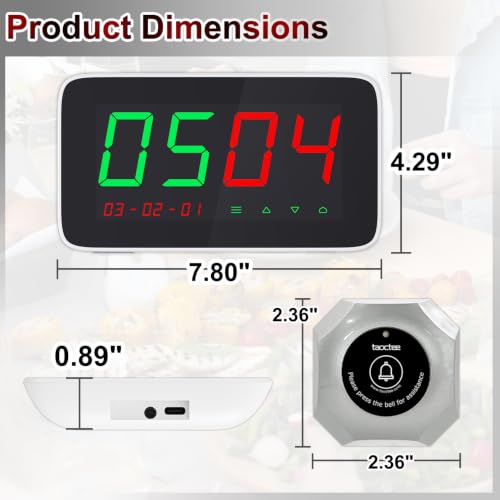 taoctee Wireless Calling System Commercial Pager (10 Buttons & Receiver)