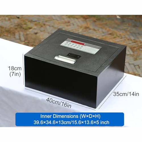 XRRJFYH Hotel Safe Box Small Floor Safe Security Box with Digital Code Hidden Safebox with Key Lockbox(40x35x18cm/16x14x7in)