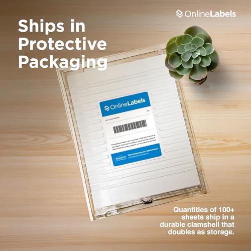 OnlineLabels 8" x 3.5" Wrap-Around Labels - White Matte - 500 Sheets
