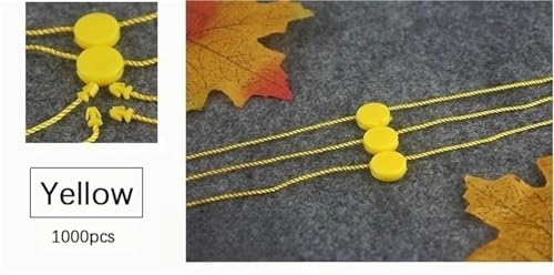 Hang Tag String 1000PCS Color Circular Double Insertion Clothing Label Hanging Tag Disposable Display Seal String Bullet Plug(1000pcs-Yellow)
