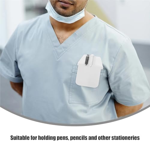 Superhao Pocket Protector 60Pcs PVC Pocket Protectors Pen Holder Organizer for Men Shirts Lab Coats Nurses Doctors Shirt Pocket Pouch White for Hospital School Office