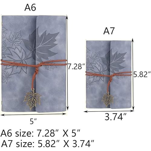 Zxarunas us School Supplies Leather Loose-Leaf Notebook Bandage Maple Leaf Book Portable Account Book Diary Notebook Suitable for Travel Records Office Office Gifts