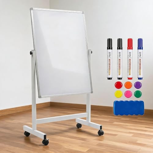 IDEALHOUSE Mobile Whiteboard 40X28 Portable Double Sided Easel Whiteboard