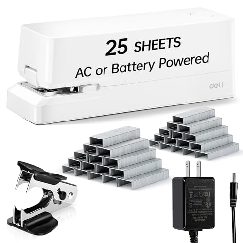 Deli Electric Stapler, Automatic Staplers for Desk, 25-Sheet Capacity