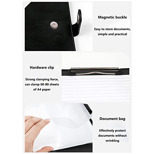 BLUNOA Business Portfolio A4 Padfolio Conference Folder Multifunctional File Binder Professional Leather Notepad Document Planner Personal Resume Organizer for Men Women (Size : No Calculator)