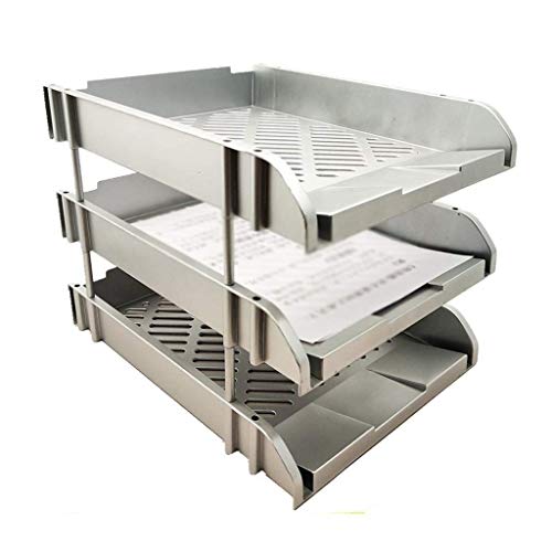 AFPSDLFJDLS 3 Tier Letter Tray Side Load Plastic Desktop File Organizer,Letter Tray Organizer, Plastic Stackable File Paper Storage