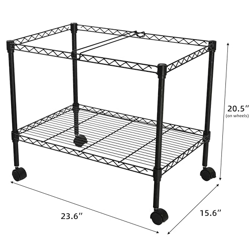 Finnhomy Premium 1-Tier Metal Rolling File Cart for Letter Size and Legal Size Folder, Black