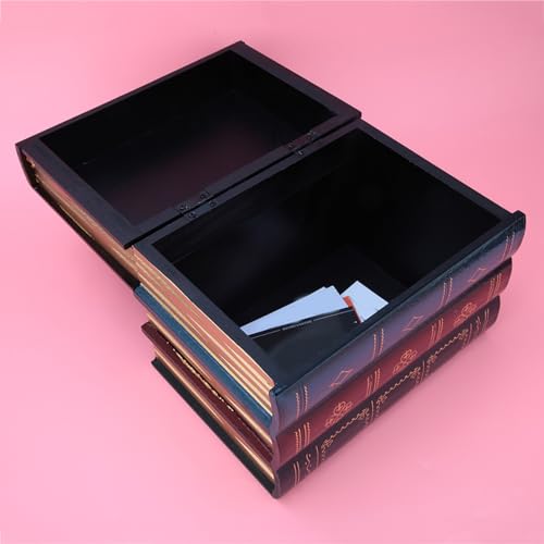 Book Safe, European Style Decorative Fake Book, Hollowed Out Decorative Faux Books, Compartment Box for Storage – Hide Jewelry, Money, Valuables, and More, Home Decor(#2)
