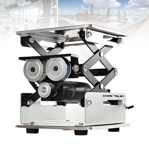 LwiftGal Electric Scissor Jack Lifting Platform, Stainless Steel Lab Lifting Table, with Remote Control, 10kg Load Capacity, Adjustable Height 150 * 150mm