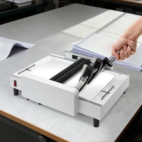 Booklet Maker A3 Paper Folding Binding Machine, MAX 11.7"×16.5" Paper Folder Stapler Machine, 2 in 1 Multifunctional Automatic Book Maker Stapling Machine for Schools Print Stores Offices Factory
